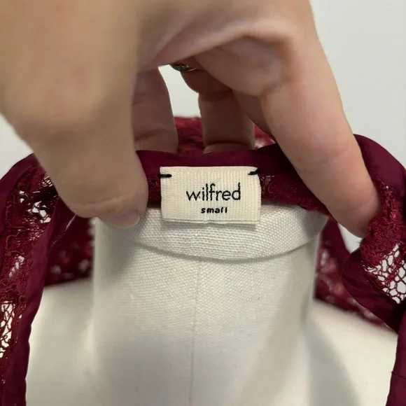 Aritzia Wilfred Dark Red Sheer Lace Tank Top - Picture 8 of 10